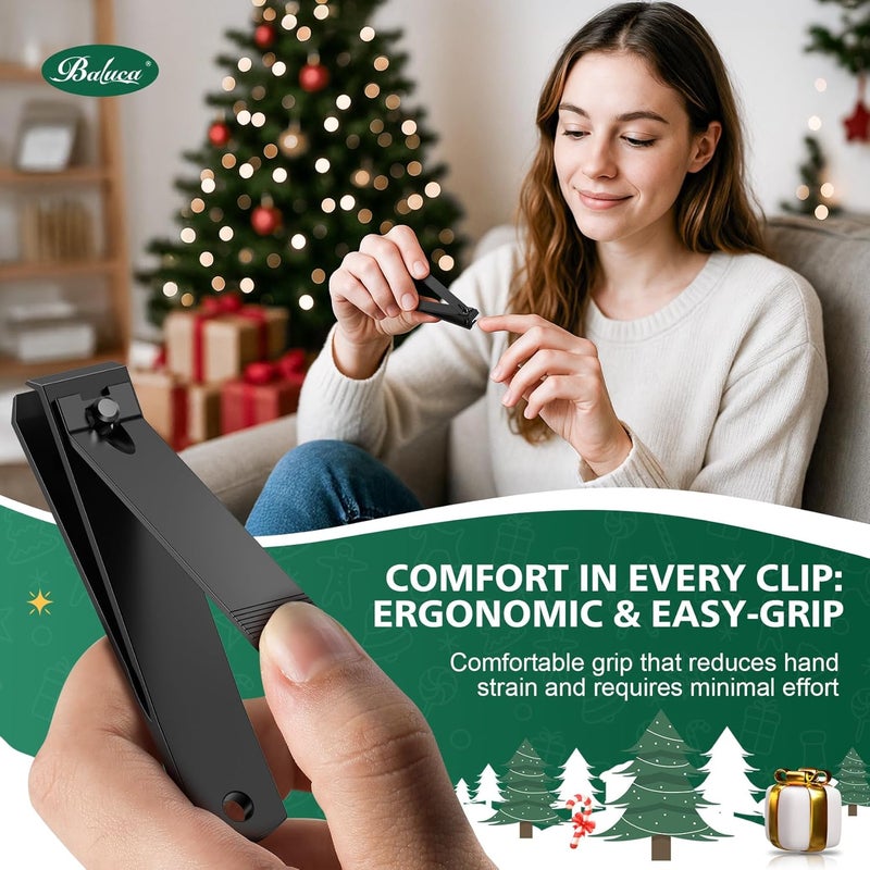 Baluca Straight Toenail Clippers for Thick Nails | Heavy Duty Toenail Clippers for Seniors & Adults | Flat Edge Nail Clipper with Protective Case | Ideal Christmas Stocking Stuffers for Men & Women - Image 4